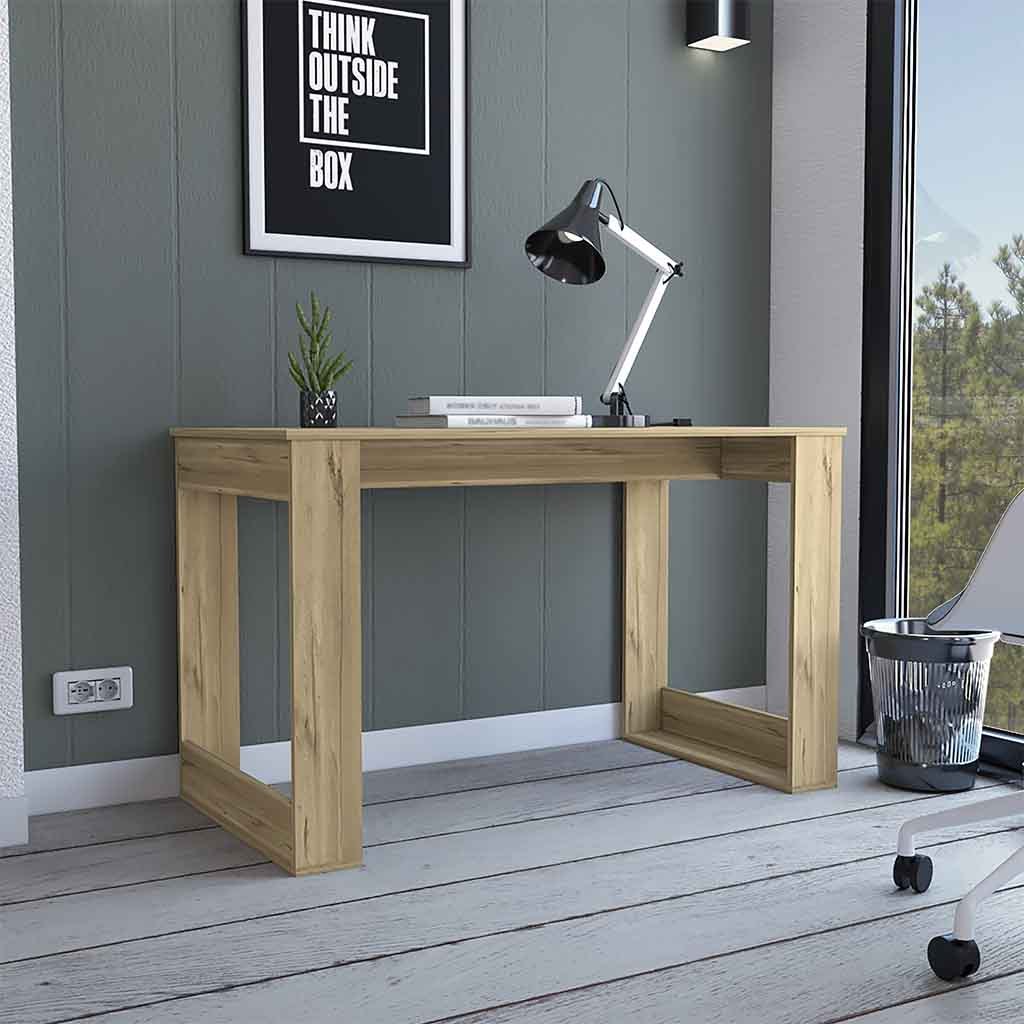 Light Oak Finish Computer Desk Albion with Ample Worksurface and Legs