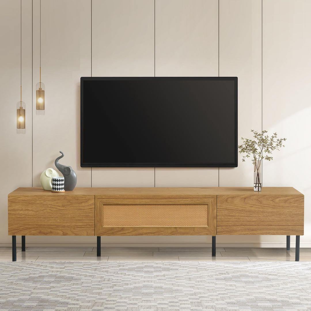 Boho TV Stand Cabinet Media Console for with Metal Legs TVs up to 80''
