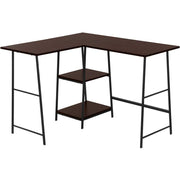 Modern L-Shape Corner Computer Desk With Storage Shelves