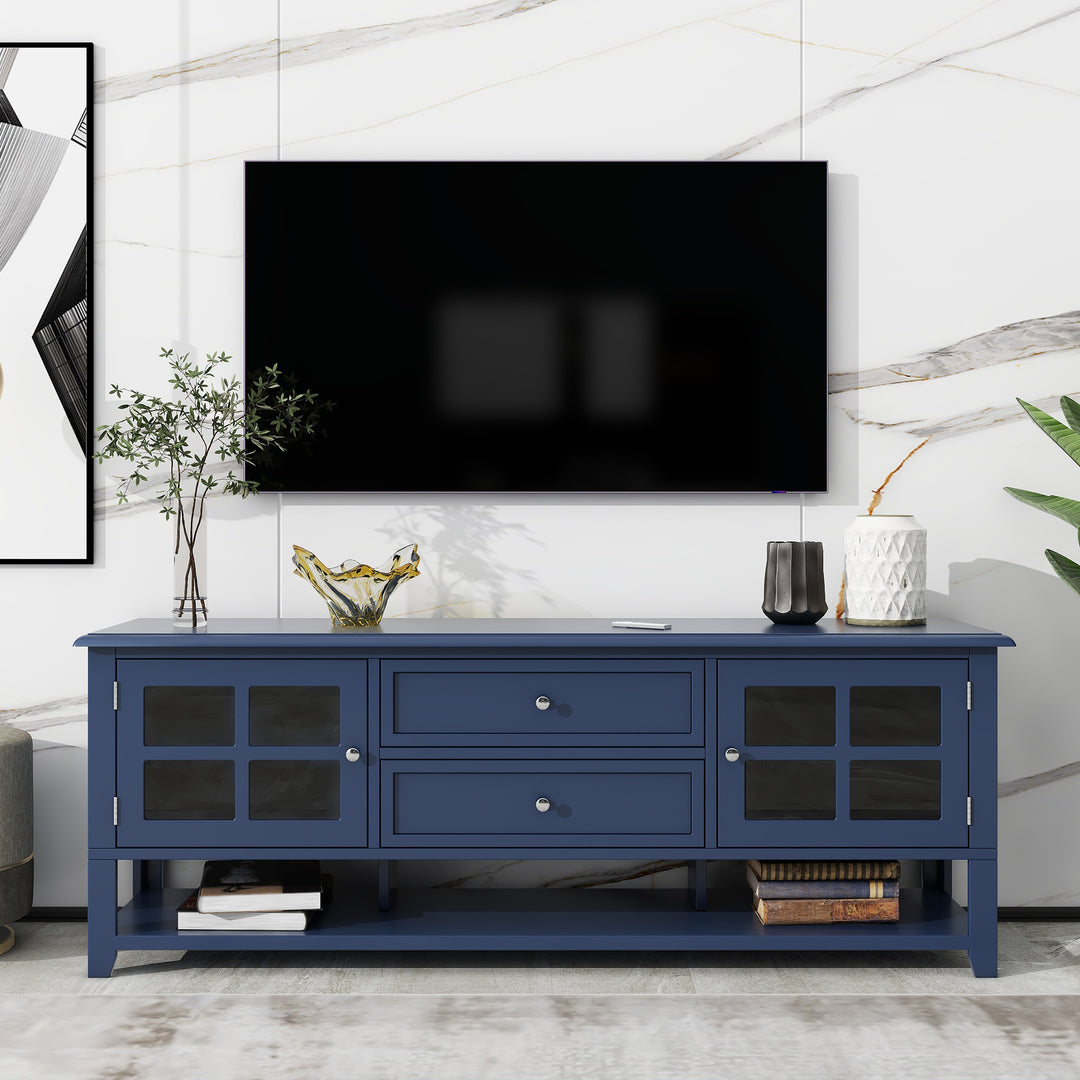 Modern Multifunctional Storage Space Blue TV Stand for TVs up to 60''