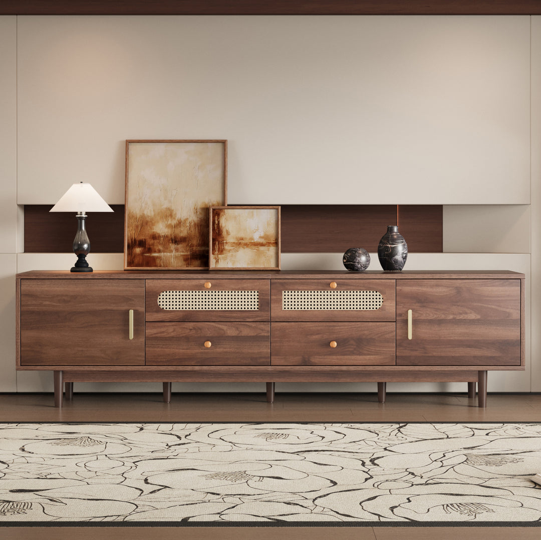 Modern Chic Entertainment Center TV Stand with Drawers for TVs Up to 85''