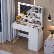 White Makeup Vanity Desk with Mirror and 3 Lighting Modes