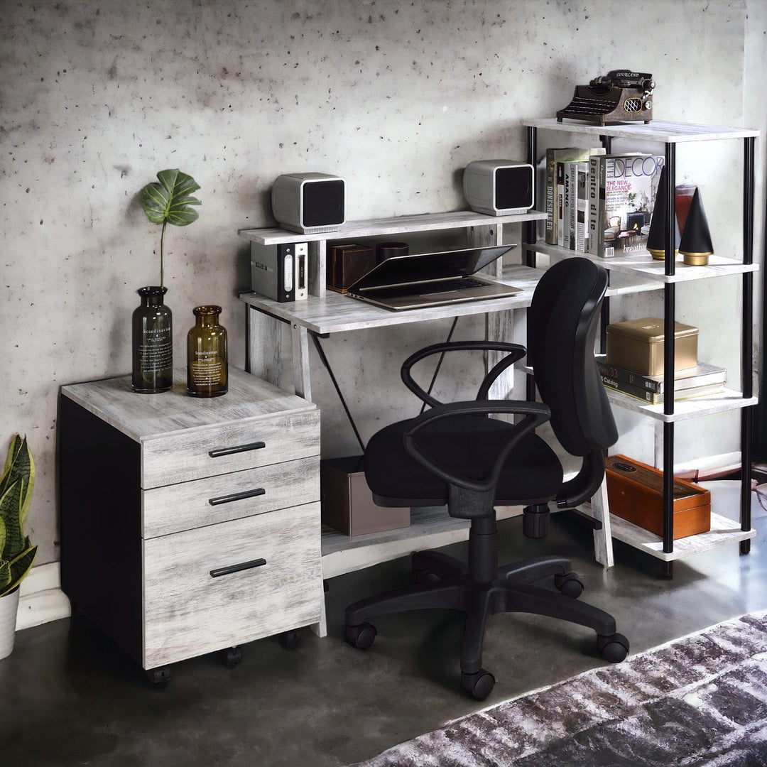 Antique White& Black Finish Writing Desk