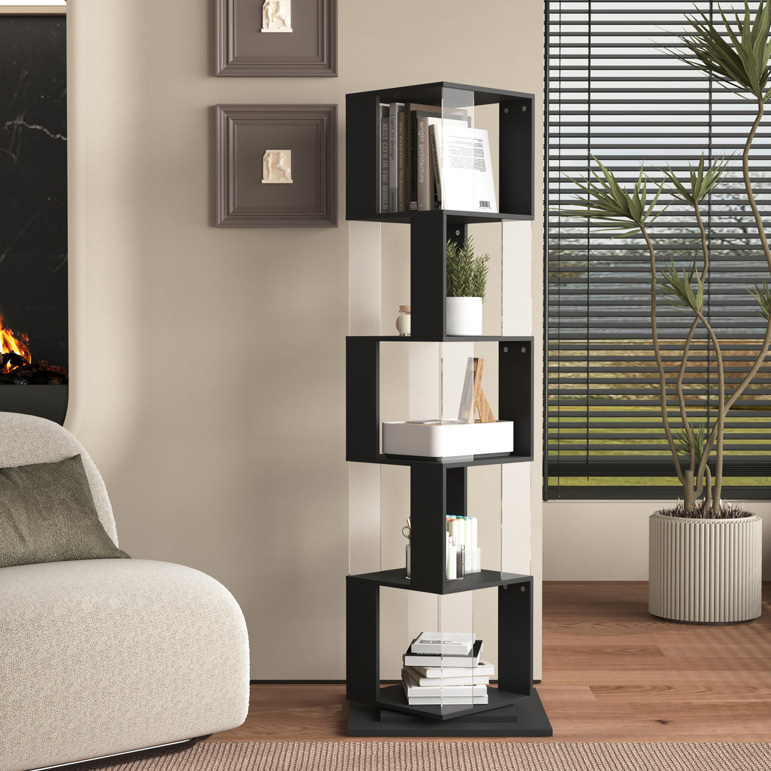 Student Multi-Function Creative 5 Tier Rotating Bookshelf with Anti-toppling Base