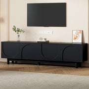 Graceful Black TV Stand with Arch Cabinets for TVs Up to 78''