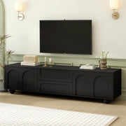 Cream Style Black TV Stand with Arched Doors & 2 Drawers for TVs up to 75''