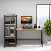 Industrial Writing Computer Desk with Monitor Stand Reversible 4-Tier Shelf