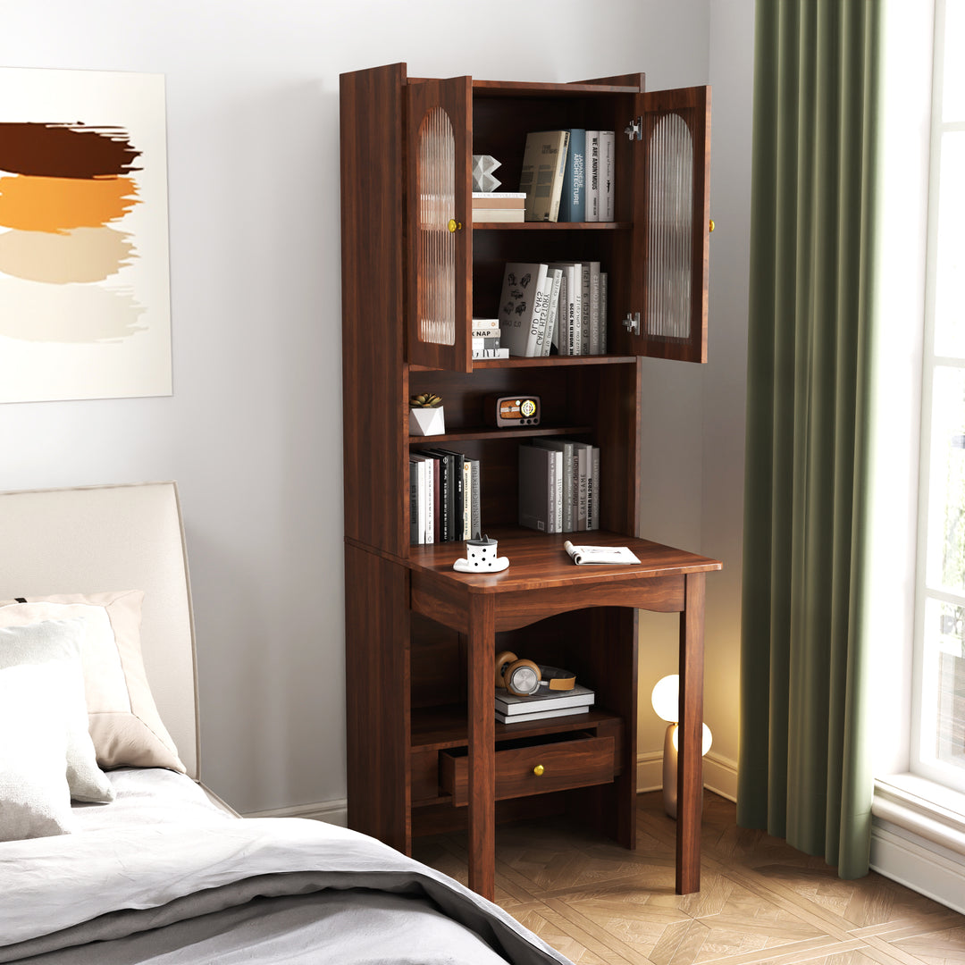 Multi-Function Fold-Out Convertible Writing Table With Shelf And Drawer