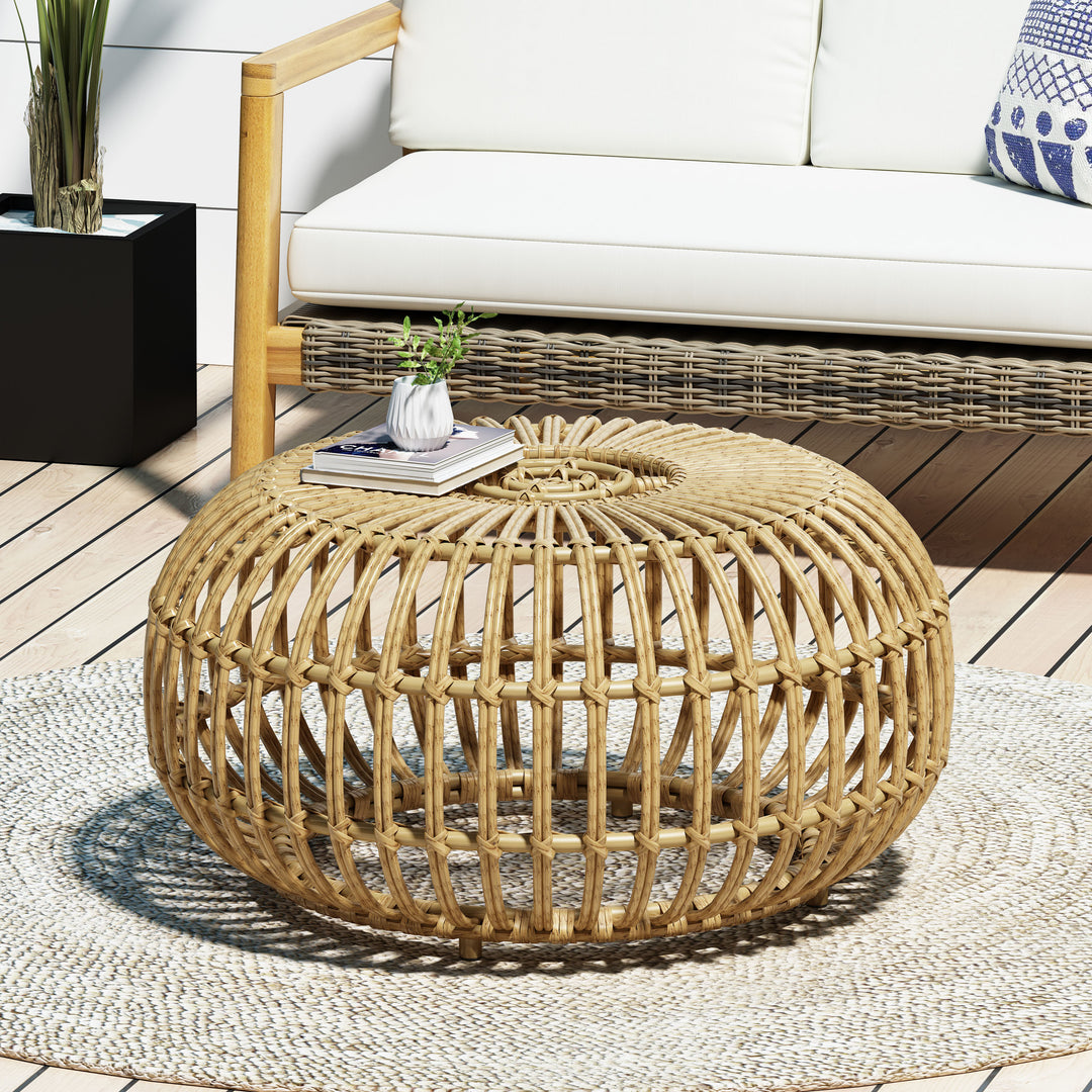 Charming Boho Handcrafted Rattan Coffee Table