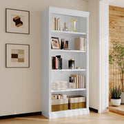 5-Tier Wood Bookcase Bookshelves with Adjustable Storage Shelves