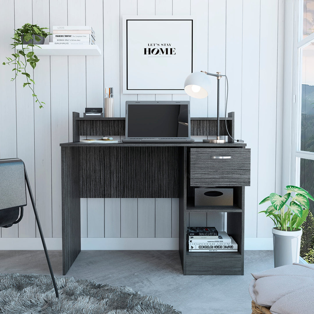 Computer Desk with 2 Storage Shelves & Drawer