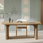 62'' Modern Natural Finish Executive Desk Large Computer Writing & Study Table