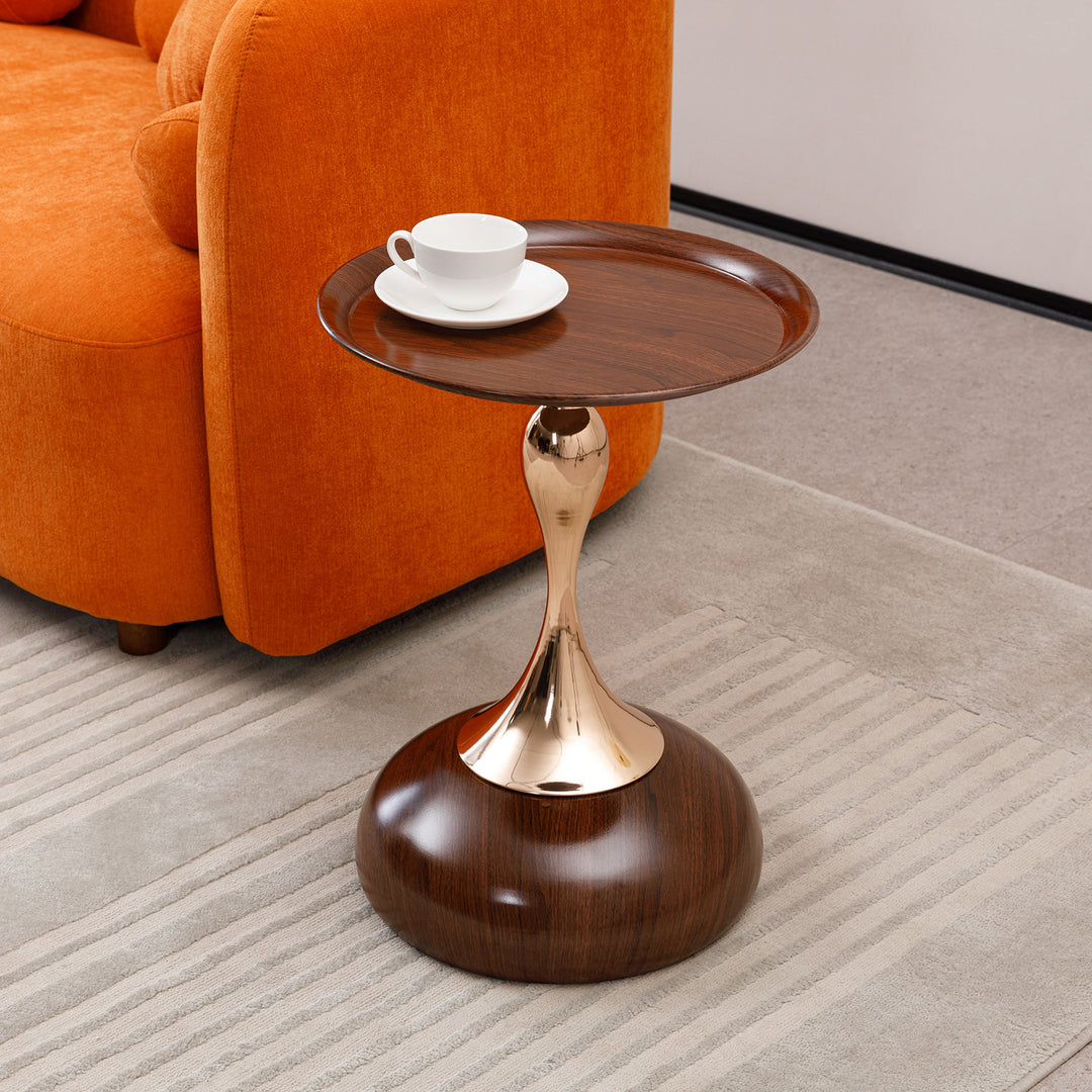 Mermaid Tail Metal Pedestal End Coffee Table Round Side Table